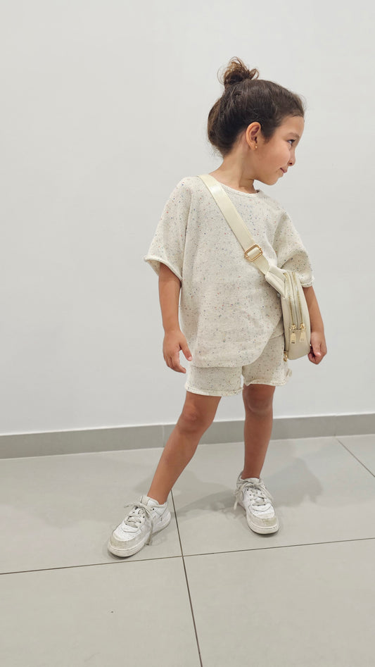 Milk bike shorts and oversized Tee set