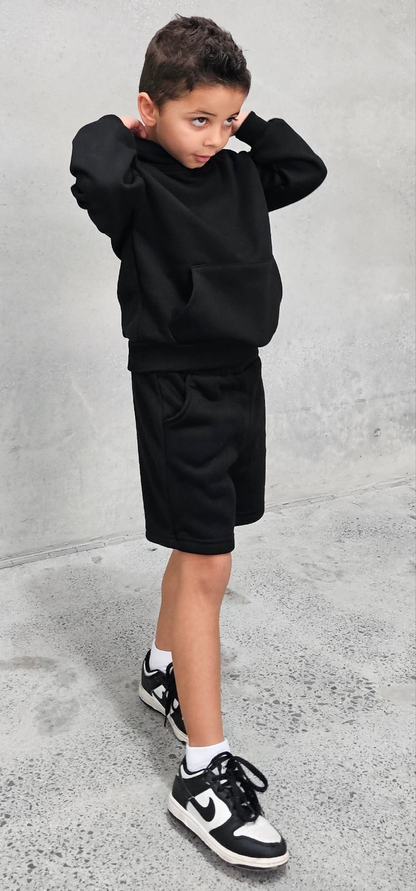 Hoodie and shorts set black