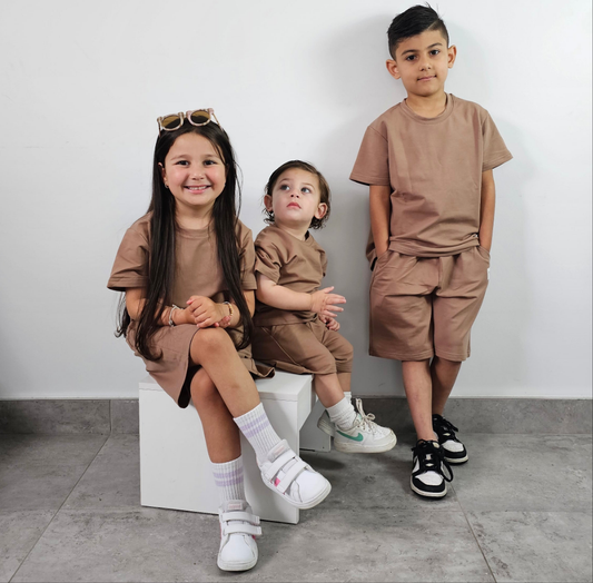 Next generation t-shirt and shorts set mocha