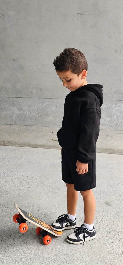 Hoodie and shorts set black