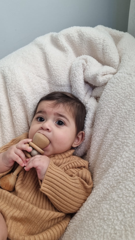 Soft baby ribbed detail turtleneck
